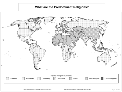 What are the Predominant Religions? (BW) - Click Image to Close