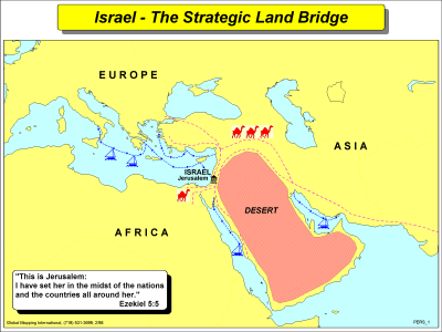 Israel -- The Strategic Land Bridge - Click Image to Close