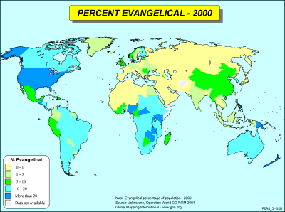 Percent Evangelical - 2000