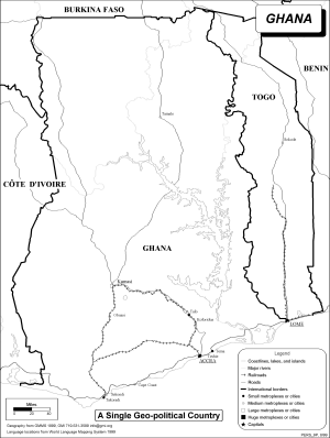 Ghana - A Single Geo-political Country (BW)