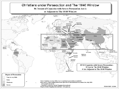 Christians under Persecution and The 10/40 Window (BW)