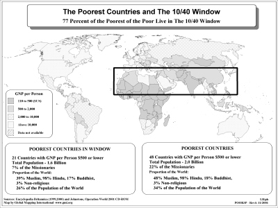 The Poorest Countries and The 10/40 Window (BW) - Click Image to Close