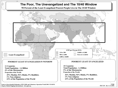 The Poor and the Unevangelized and The 10/40 Window (BW) - Click Image to Close