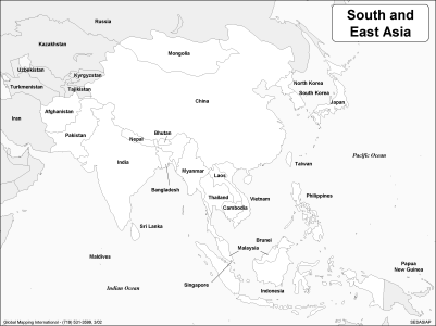 South and East Asia (BW)