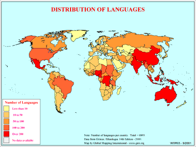 Distribution of Languages - Click Image to Close