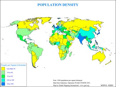 Population Density (Square Kilometers)